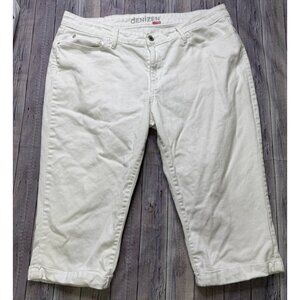 Denizen From Levis Womens White Denim Modern Crop Pants Size 18